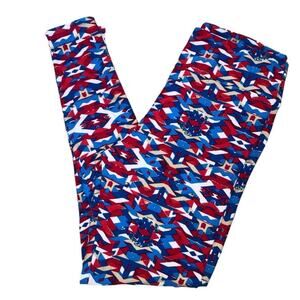 Lularoe Red White Blue Tall & Curvy Leggings
